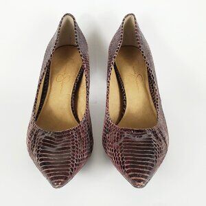 Jessica Simpson Waldorf Brown Snakeskin Leather Heel Women's Size 8